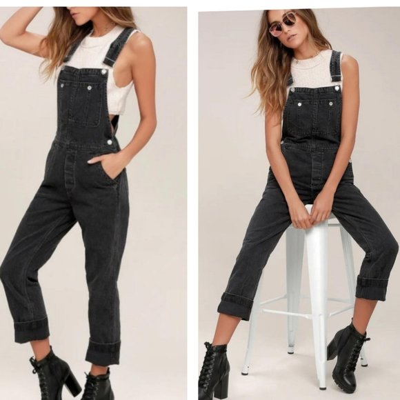 We The Free Denim - Free People we the free denim jeans overalls jumpsuit gray black size 25